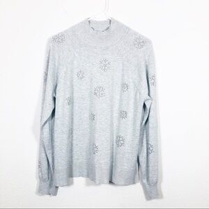 🔥 Marled gray snowflake lightweight sweater XLarge